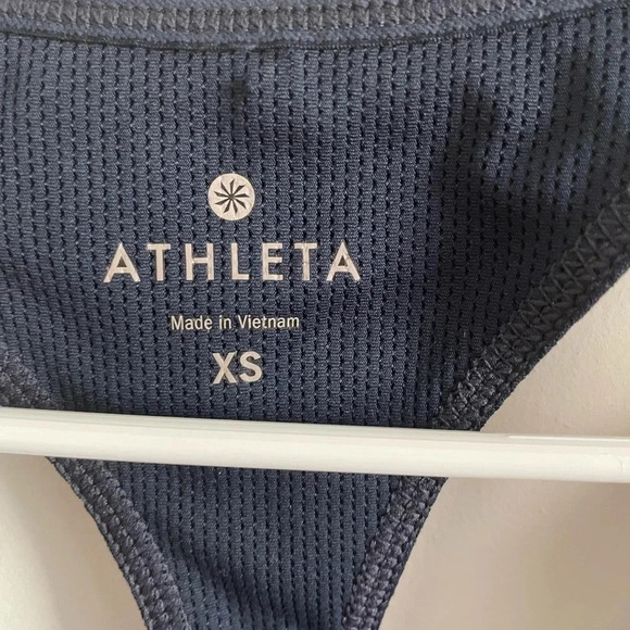 Athleta Double Dare Racerback Multicolor Pink Purple Blue Pad Sports Bra XS - Picture 5 of 7